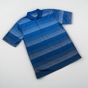 PGA Tour Mens Big & Tall Classic Blue Stripe Golf Polo Shirt LT